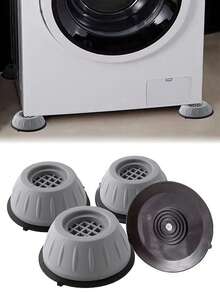 LEAPAIR 4入組防滑橡膠家具腳墊,防震洗衣機支撐墊,浴室防滑墊 - 灰色 - 查看 2