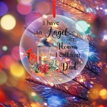1pc Red  Christmas Ornaments Remembrance Gifts For Loss Of Dad Memorial Christmas Ornament Decor Xmas Memorial Gifts For Christmas Tree Decorations Remebrance Gifts For Dad Sympathy Gift For Dad Memorial Ornament For Dad - White - View 3