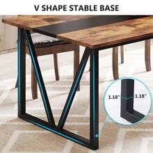 Tribesigns Dining Table for 6-8 People, 70.8 inch Industrial Large Kitchen Table with Heavy Duty Metal Frame, Rectangle Wood Dining Room Table for Kitchen, Living Room - màu nâu - Xem 7