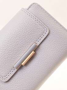 MINGYOU Ví ngắn thời trang mềm mại dễ thương tinh tế có khóa kéo đựng tiền xu cầm tay cho phụ nữ màu hồng nóng bỏng cho phụ nữ ví ví ví - Màu tím - Xem 7