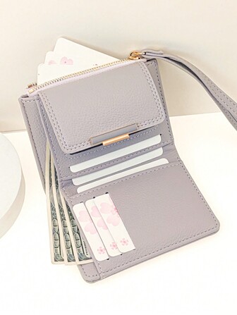 MINGYOU Fashionable Exquisite Cute Soft Short Wallet With Zipper Portable Coin Women Hot Pink For Women Wallet Purse Wallet