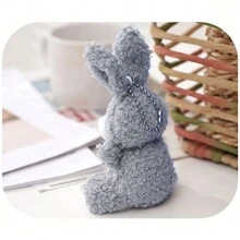 1pc Cute Gray Plush Bunny Pendant - Grey - View 3