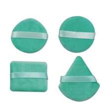 4入軟式氣墊粉撲,粉撲海綿,適用於氣墊粉底,美妝蛋,粉撲,乾、濕雙用的製作工具