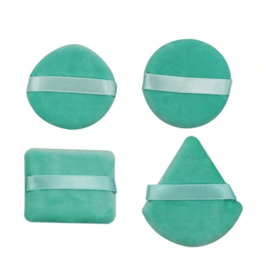 4入軟式氣墊粉撲,粉撲海綿,適用於氣墊粉底,美妝蛋,粉撲,乾、濕雙用的製作工具