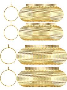 40pcs Hoa tai hình tròn Bộ , 2 Kích thước Không gây dị ứng Kết cườm Đai sắt , Mở Đai sắt , & Ly rượu Cho bữa tiệc , Hạt tròn Đai sắt Để làm đồ trang sức DIY - Vàng - Xem 1