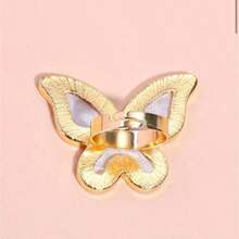 1入組蝴蝶形指甲彩盤戒指,小型凝膠拋光混合托盤指甲色素盤,附指環 - 白色 - 查看 4