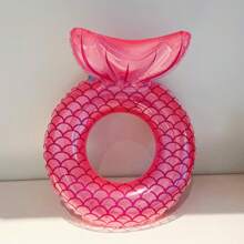 粉色美人魚游泳圈泳池漂浮