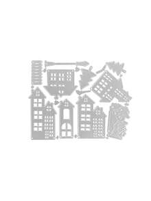 Plantilla De Talla De Arquitectura De Casa - Plateado - Ver 3