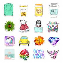 100入組小清新卡通圖案塗鴉防水貼紙裝飾貼紙動漫古卡貼紙可愛動物卡通時尚愛塗鴉防水貼紙diy手機,禮物