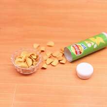 3入組人偶屋迷你馬鈴薯片罐裝,模擬遊戲食品道具,適用於攝影和青少年的模擬遊戲,隨機顏色