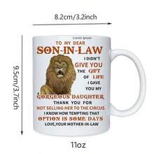 1 件 11 盎司陶瓷咖啡杯、白色茶杯、经典带手柄饮水杯、新奇礼物、适用于热饮或冷饮（如可可、牛奶、茶或水）、夏季冬季饮具、圣诞节、婚礼、生日、情人节礼物 - 白色 - 查看 3