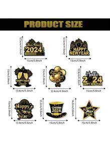 1套螺旋掛飾,適用於黑金主題派對的新年派對裝飾 - 彩色 - 查看 3