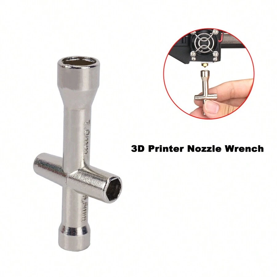 3d列印機工具m2 M2.5 M3 M4 3d列印噴嘴扳手螺絲螺帽六角十字迷你扳手扳手維護工具4號尺寸 - 銀色 - 查看 1