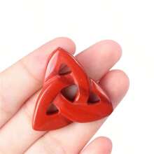 1pc 1inch Natural Stone Irish Knot No Hole Healing Cavring Tumble Ornament And Necklace Pendant