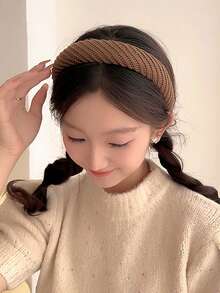 5入組女士格紋頭帶,秋冬季針織保暖包頭,時尚優雅的頭飾,適用於日常穿著、洗臉、化妝和搭配衣服 - 彩色 - 查看 4