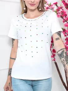 Women T-Shirts - 白色 - 查看 3