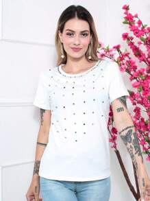 Women T-Shirts - 白色 - 查看 2
