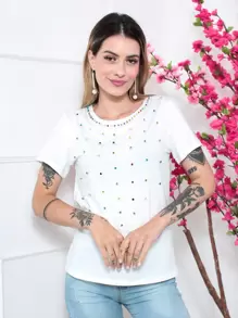 Women T-Shirts - 白色 - 查看 5