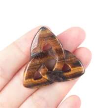 1pc 1inch Natural Stone Irish Knot No Hole Healing Cavring Tumble Ornament And Necklace Pendant