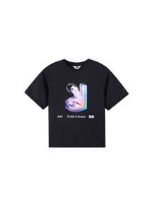 Annil Junior High School Boys' And Girls' Round Neck Short Sleeve T-Shirt Summer Breathable Parent-Child Clothing