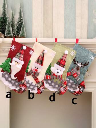 1pc Christmas Decoration Ornament, Including Christmas Tree Hanging Pendant, Christmas Stocking Gift Bag, Christmas Sack,Home Decor ,Room Decor,Wall Decor