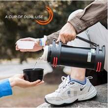 Termo Aislado Al Vacío de acero inoxidable con tapa doble rosca 2 L - Negro - Ver 1