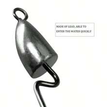 10Pcs 5G/7G/10G/14G Offset Worm Hooks Stainless Steel Bullet Jig Head Fishing Hooks Barbed Weedless Lead Head Fishhook
