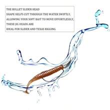 10Pcs 5G/7G/10G/14G Offset Worm Hooks Stainless Steel Bullet Jig Head Fishing Hooks Barbed Weedless Lead Head Fishhook
