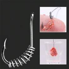 20Pcs High Carbon Steel Spring Hook Barbed Swivel Carp Jig Fly Fishing Hooks with Hole