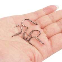 20Pcs High Carbon Steel Spring Hook Barbed Swivel Carp Jig Fly Fishing Hooks with Hole