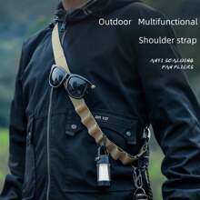 1條卡其色多功能戶外掛繩,帶有黑色收納帶,24個孔,適用於帳篷掛和收納 - 卡其色 - 查看 1