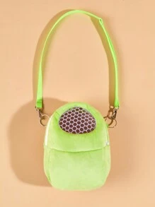 1 pieza Bolsa portátil transpirable para el hombro para hámsteres, ardillas, cobayas y erizos durante las salidas - Verde - Ver 2