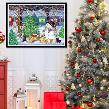 5D Giáng sinh Tranh kim cương Bộ , Nghệ thuật kim cương Bộ Đối với Người lớn , Cây thông noel & Thú vật & Người tuyết Thiết kế , Nhà  Thủ công trang trí ( 12x16 Inch , Giáng sinh ) - màu xanh lá - Xem 4