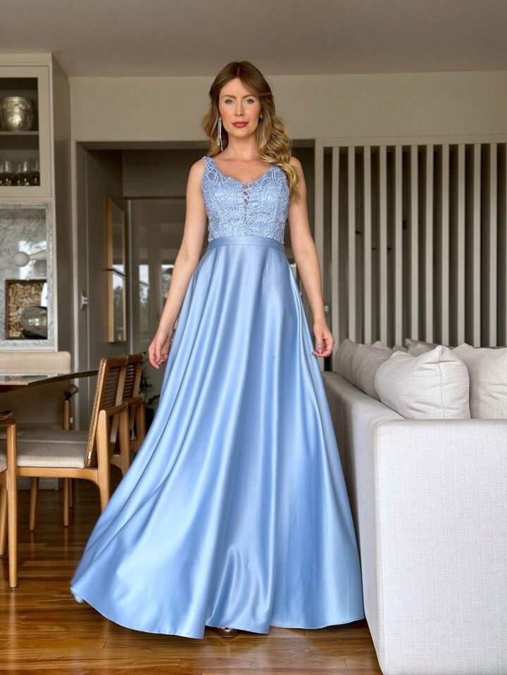 Gown Vestidos De Noche Largos Azul Cielo Vestidos De Noche Largos