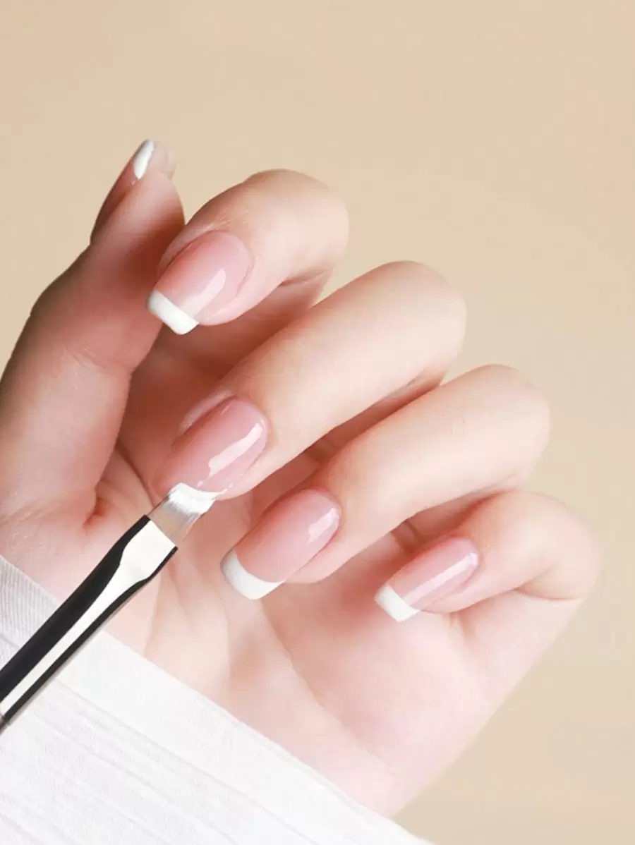 1 Cọ vẽ móng kiểu Pháp cán gỗ hình lưỡi liềm dùng để vẽ móng acrylic, dụng cụ làm móng nghệ thuật - Gỗ đỏ - Xem 1