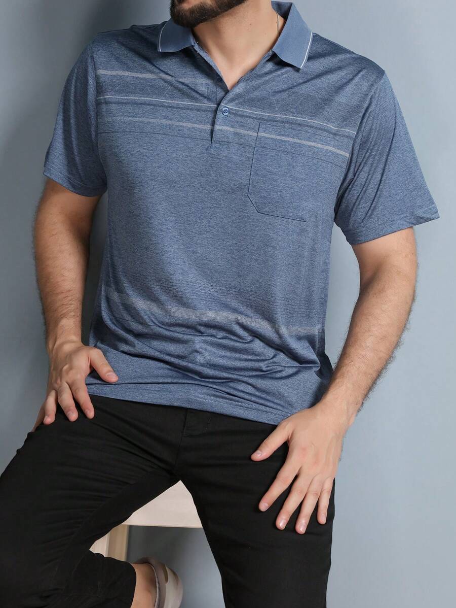 Men Polo Shirts - Blue - View 1
