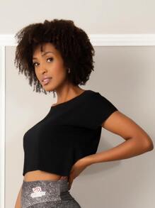 Women Sports Tees & Tanks - Negro - Ver 2