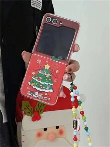 Red Cartoon Christmas Tree & Santa Claus 3d Beaded Mobile Phone Case Compatible With Samsung - Red - View 4