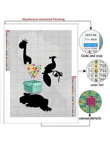 神秘隨機鑽石畫,全圓形鑽石刺繡diy馬賽克藝術品,創意客廳和家居裝飾,刺繡牆壁裝飾
