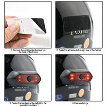 Luz Led trasera recargable para casco de motocicleta, luz de advertencia de alto brillo, intermitente, impermeable, 3 modos, USB, 4 Led - Negro - Ver 4