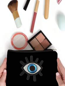 邪恶之眼化妆包化妆品收纳包洗漱用品收纳袋拉链手提包多功能洗漱包度假浴室用品女士包包、夏季包包、斋月包包、化妆包、钱包、书包