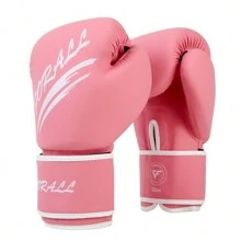 1 Pair 2pcs Women Adult Professional Weight Pink Boxin G Gloves, Training & Competition Dedicated Boxing Gloves, Custom-Made PU Material, Professional Padding - Pink - View 2