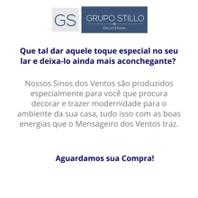 Mensageiro Sino dos Ventos Ceramica Medio Sininhos e Passarinho Decoração Varanda Casa - Branco - Visão 5