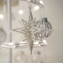 1pc Shiny Exploding Star Decor For Various Festivals, Birthday Parties, Garden Decoration - White - View 3