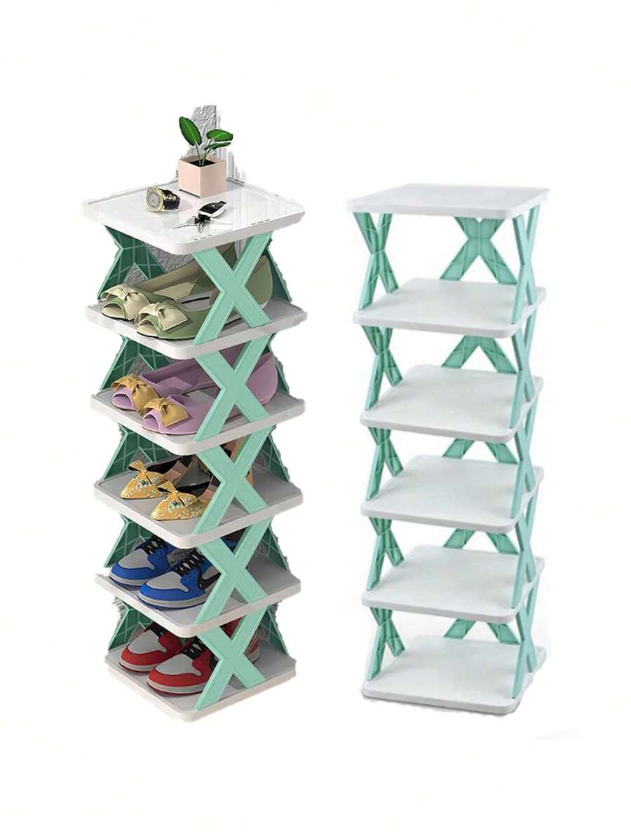 Estante de almacenamiento de zapatos de 6 niveles, organizador de zapatos, zapatero multifuncional - Albaricoque - Ver 1
