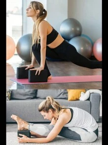 2 Yoga Blocks: Soft, Non-Slip Foam Surface For Yoga, Pilates And Meditation. - Pink - View 1