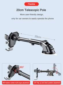 1PC Mobile Phone Holder For Car With Retractable Horizontal And Vertical Air Vents Dashboard Suction Cup Navigation Universal Holder Mount GPS Telefon Mobile Cell Support Compatible With IPhone 13 12 11 Pro Xiaomi Huawei Samsung - Black - View 8