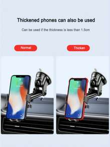 1PC Mobile Phone Holder For Car With Retractable Horizontal And Vertical Air Vents Dashboard Suction Cup Navigation Universal Holder Mount GPS Telefon Mobile Cell Support Compatible With IPhone 13 12 11 Pro Xiaomi Huawei Samsung - Black - View 9
