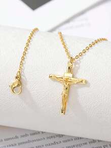 Men's Personalized Fashion Jesus Portrait Cross Pendant Necklace 1 Piece