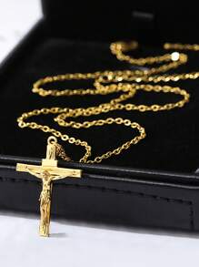 Men's Personalized Fashion Jesus Portrait Cross Pendant Necklace 1 Piece